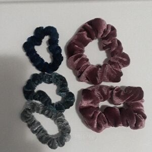 Plush Scrunchie Set - Rose Pink, Blue, Gray